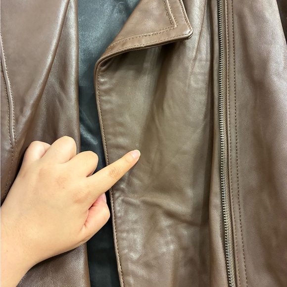 Badgley Mischka Women's Chocolate Genuine Leather Jacket Size 3X - Picture 6 of 9